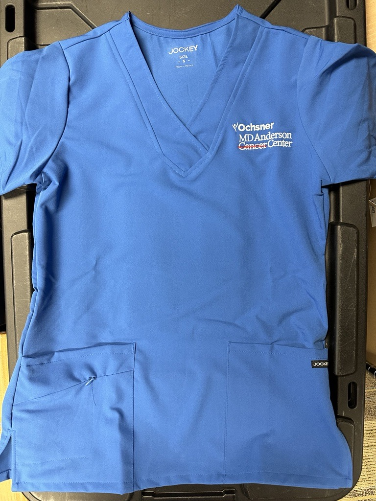 Men's One Pocket Scrub Top by Jockey with Ochsner/MDA logo, , large image number 1